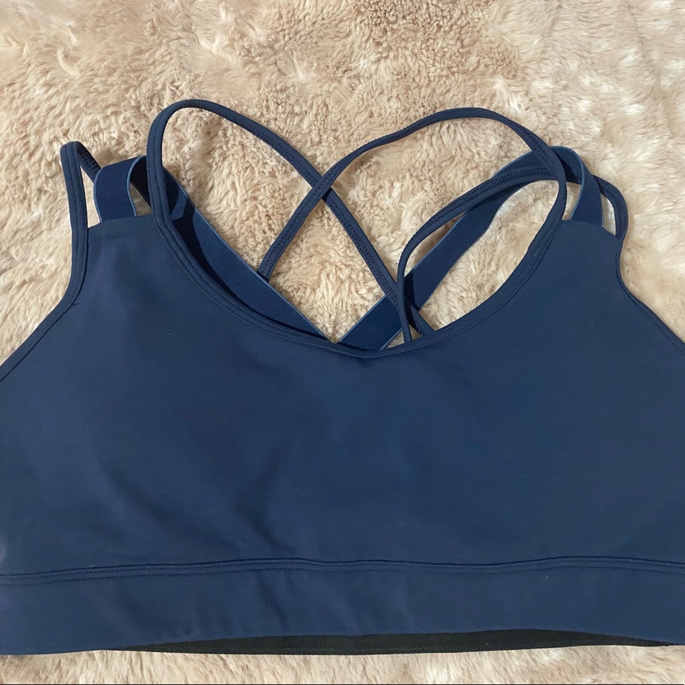 Curves and Combatboots Navy Sports Bra